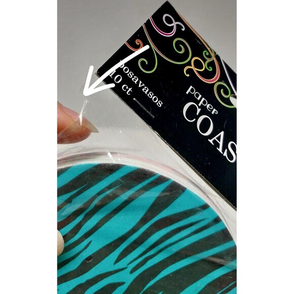 Brand New Paper Cardboard Drink Coasters 10 Pack Blue Tiger Pink Leopard 4" - Picture 4 of 6
